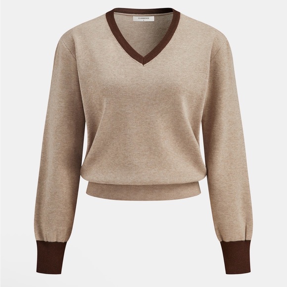 NWT Commense Tan and Brown Sweater Midi Skirt Set - Size Large - Picture 6 of 12